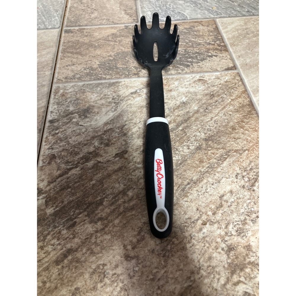 Betty Crocker Black Nylon Pasta Server Spaghetti Fork Ergonomic Handle 12 Inch